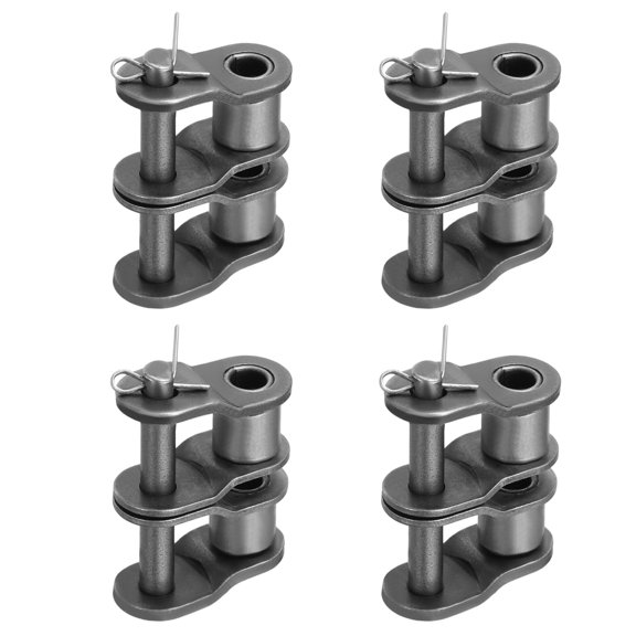 Double Chain Offset Half Link Roller ( 3/8 Inch, 4Pcs), Carbon Steel Split Clip Motorbike Drive Connector Link, Suit For-06B Chain/Motorcycle/Scooter/Bicycle/Motocross