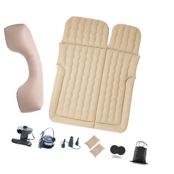 Double Chamber Inflatable Car Mattress 250kg Capacity 140cm Wide Sleeping Pad Quick Deflate Feature For Family Road Trip