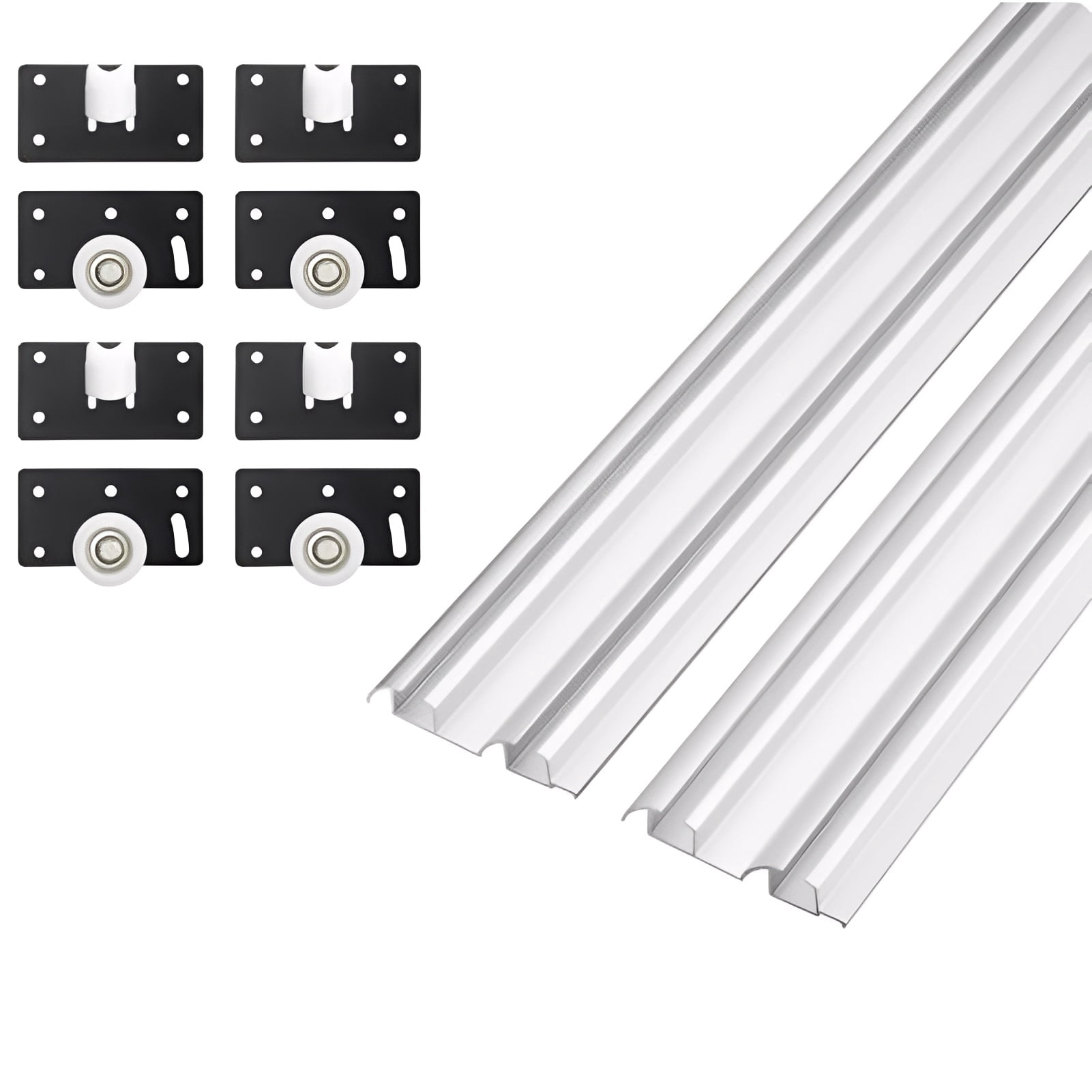 Double Channel Aluminum Alloy Cabinet Guide, Upper and Lower Rails with ...