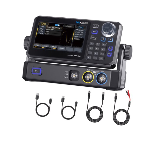 Double Channel Function Signals Generator 30/60MHz 14 Bit 4.3in Touch Display Function Arbitrary Waveform Signals Generator