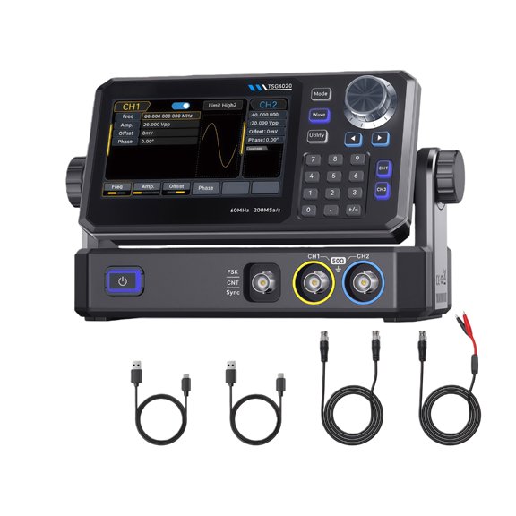 Double Channel Function Signals Generator 60MHz/30MHz 14 Bit 4.3in Touch Display Function Arbitrary Waveform Signals Generator