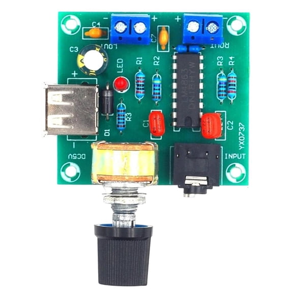 Double Channel PM2038 5Wx2 Amplifier Module USB Power Small Size for Home Entertainment Systems