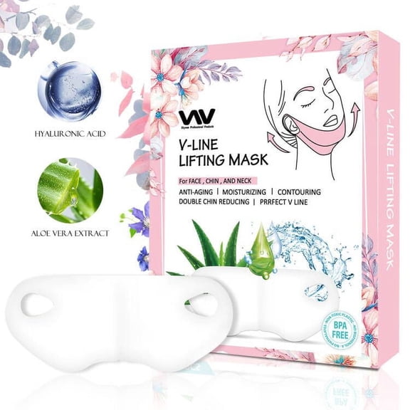 Double Chin Mask, V Line Chin Strap, V Shaped Contouring Face Mask, Line Shaping Lifting Belt Neck Reduction Jawline Lift Tape Enhancer Face Patch Firming Tightening Skin Chin Up