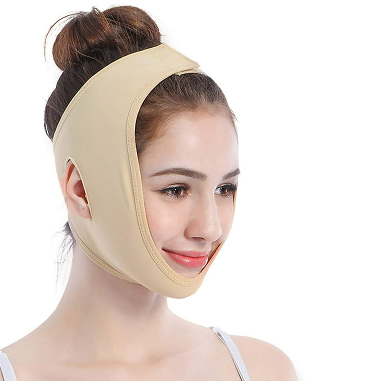 JUSRON V Line Face Lifting Tape Face Strap, Soft Silicone Chin Strap Face  Shaper to Removing Double Chin for Women and Men
