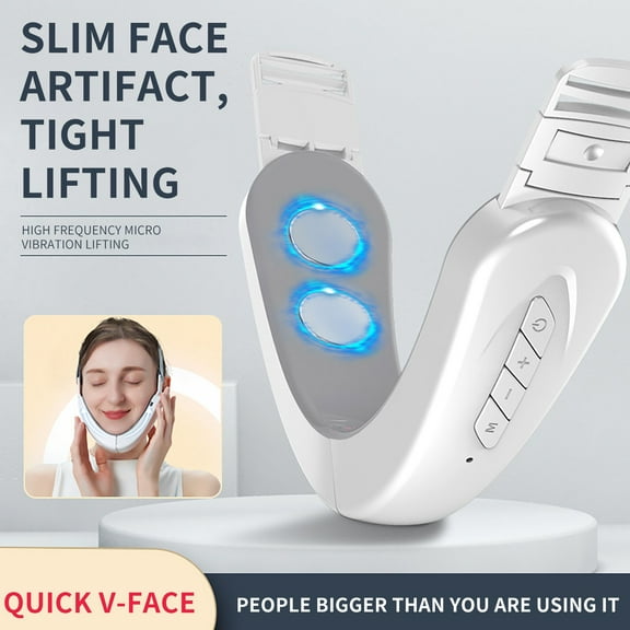 Double Chin Reducer Machine, Electric Face Lift Device Beauty Belt, Portable Intelligent V-Face Shaping Massager With Blue Light