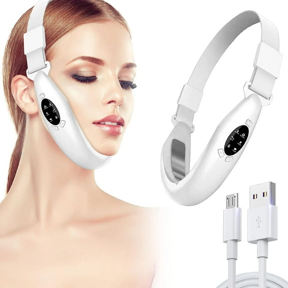 Double Chin Reducer Machine, Intelligent Face Lifting Device, Electric V Line Shaping Beauty Belt, Portable Skin Tightening Beauty Instrument, Blue&Red Light