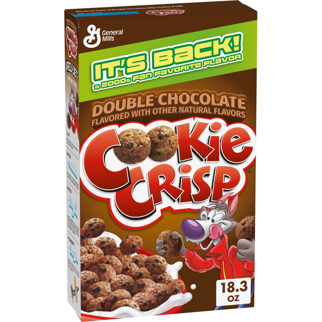 Cookie Crisp Breakfast Cereal, Double Chocolate Chip Cookies Taste, 18.3 oz