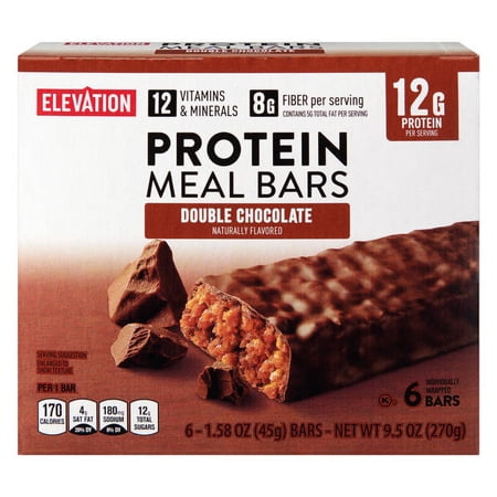 Elevation Double Chocolate Protein Meal Bars, 6 count