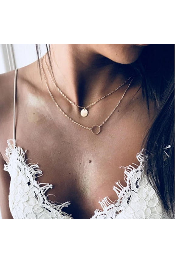 Double Circle Two Layer Necklace