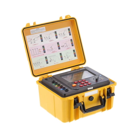 Double Clamp Ground Resistance Meter Range:0.00~300K Earth Current Detector 600A Soil Resistity Tester 0~9000Km ,Easy to Use