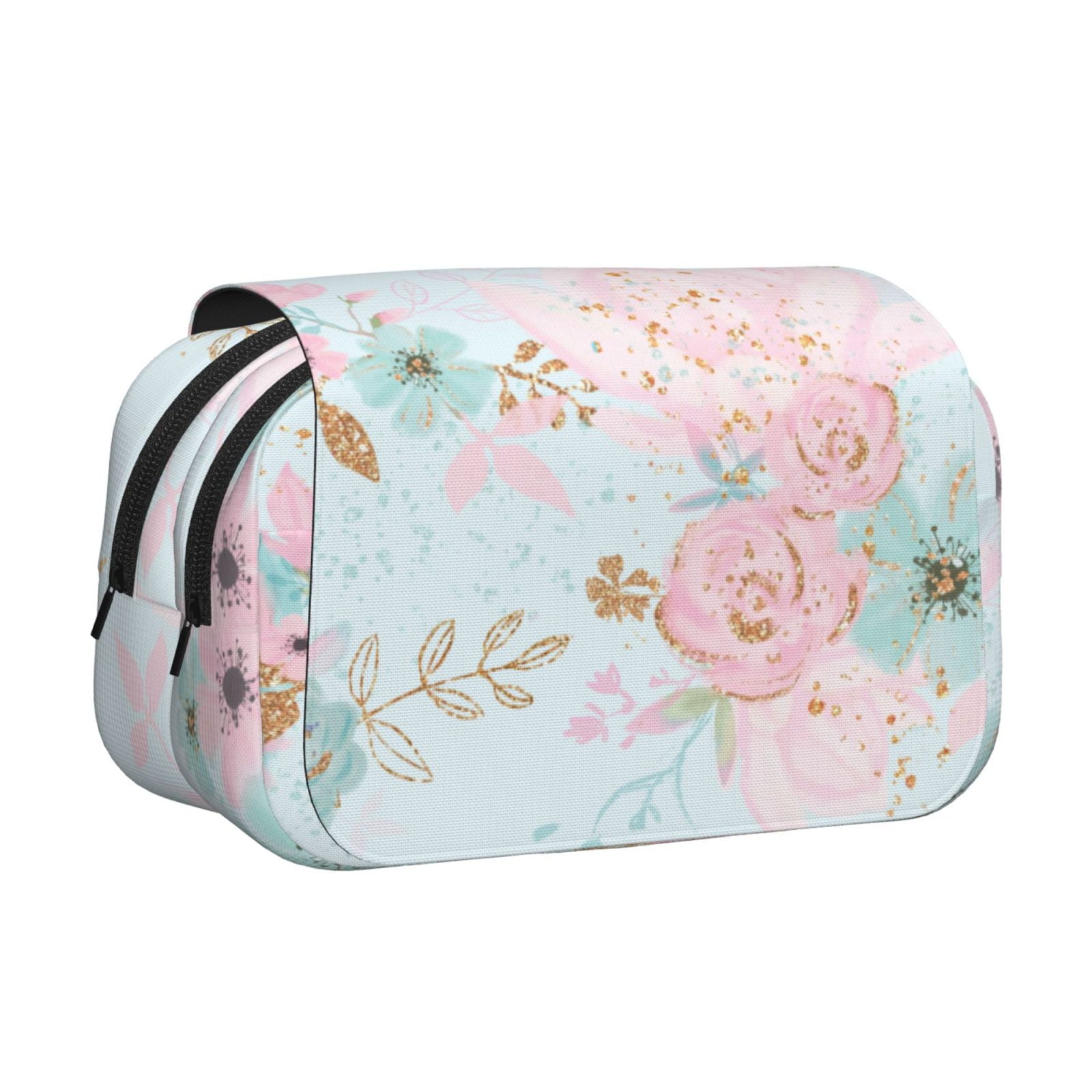 Double Clamshell Pencil Pen Case Women Men Large Capacity Pencil Pouch