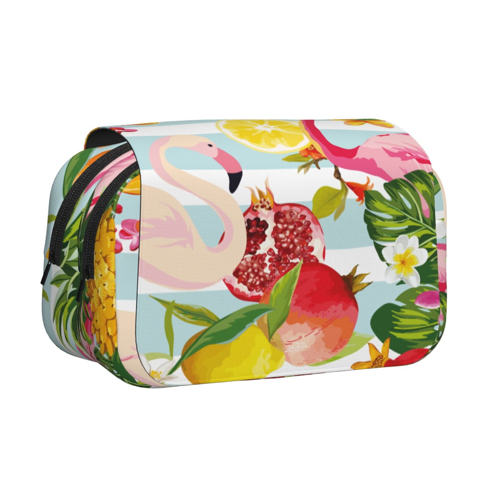 Double Clamshell Pencil Pen Case Women Men Large Capacity Pencil Pouch