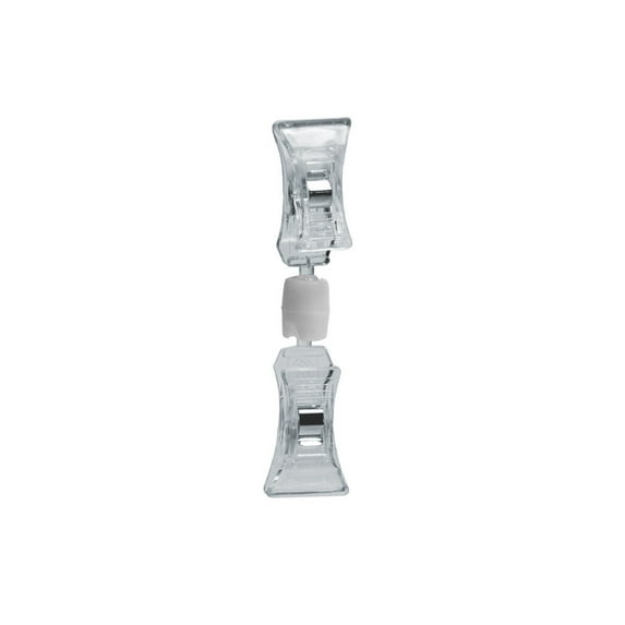 Double Clip-On Sign Holder-Clear, 10-Pack
