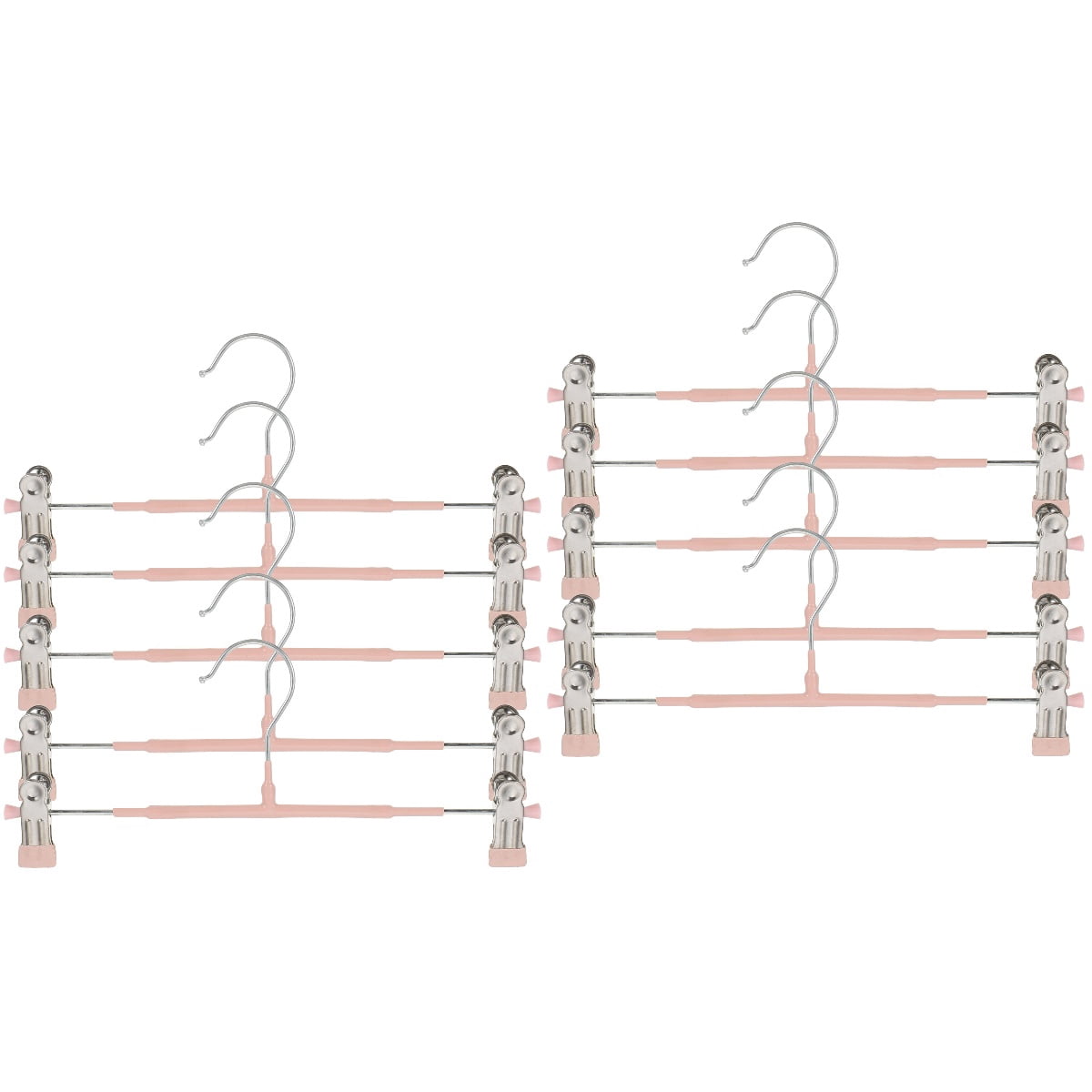 Double Clip Skirt Pants Hanger 10 Pcs Anti-skid Coat Hangers Jeans for Pvc Baby Pink