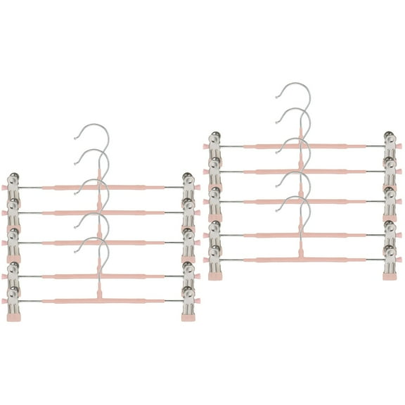 Double Clip Skirt Pants Hanger 10 Pcs Anti-skid Coat Hangers Jeans for Pvc Baby Pink