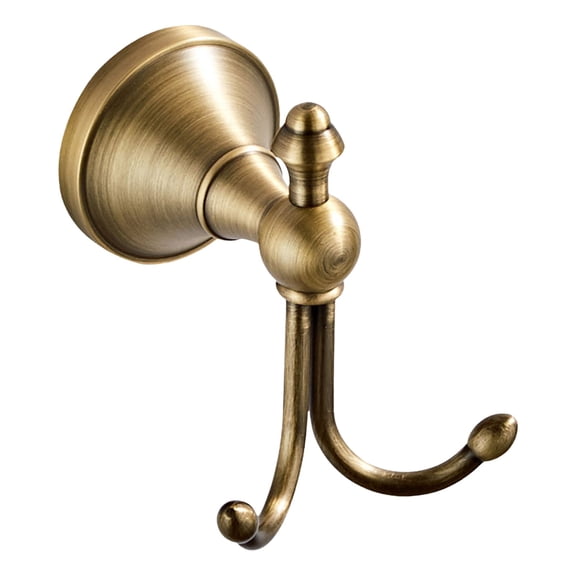 Double Coat Hooks, Antique Robe Hooks, Brass Towel Hook, Metal Twin Hooks Organizer, Wall Mount Wall Hanger for Bathrooms and Kitchen Decoration