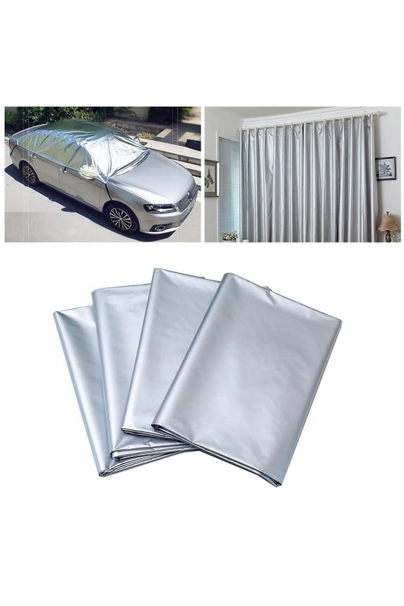 Double Coated Silver Sun Shelter Fabric, Waterproof Light Blocking Canvas, UV Protection Sun Tarp for DIY Curtains, Car Cover, Window Blind, Patio Shade and Outdoor Protective Cover, Sunshade Cloth