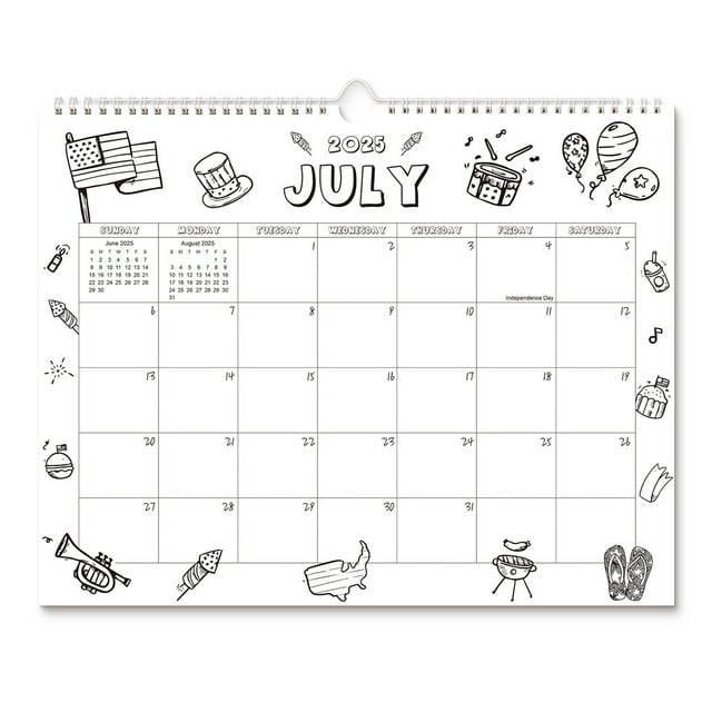 Double Coil Binding Calendar Block, Large 20252026, Durable Plastic