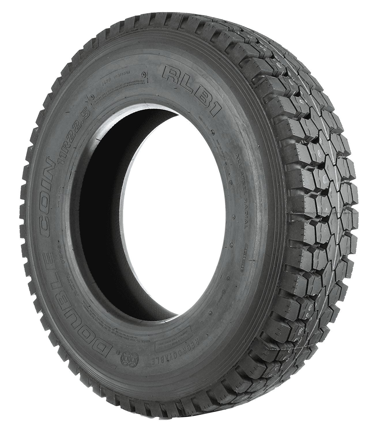 Double Coin RLB1 Open Shoulder Drive-Position Commercial Radial Truck Tire - 10R22.5 14 ply