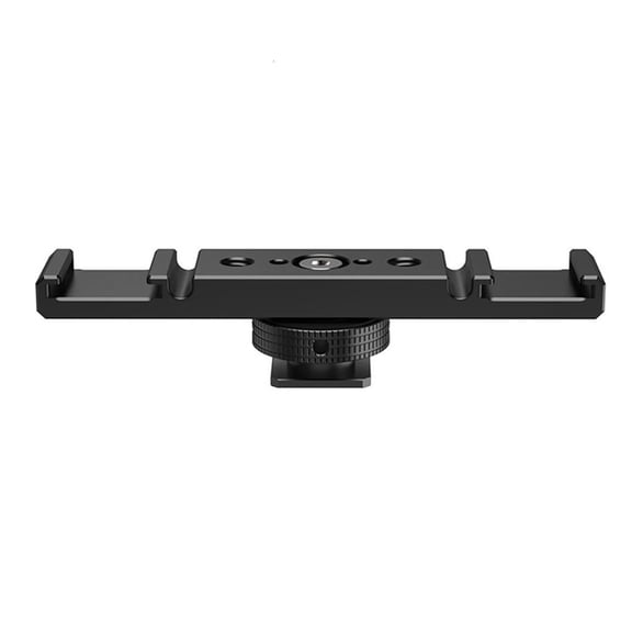 Double Cold Shoe Mount Extension Bar Aluminum Brackets for DSLR Camera Accessories Microphone LED Light Mounting