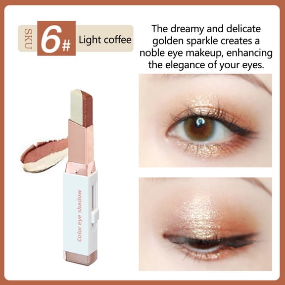 Double Color Eyeshadow Stick 2 in 1 Gradient Shimmer Eye Shadow Eye Makeup 2.5g Style1 Beauty tools