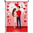 Double Colored Romantic Valentine Garden Flag for Outdoor Cupid Hanging