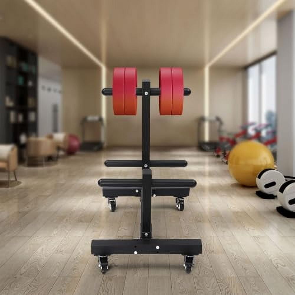 Weight Racks With Wheels Double Column Weight Plate Rack with Wheels,Mobile 37”H Heavy Duty ...