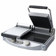 thumbnail image 1 of Cadco CPG-20 Double Commercial Panini Press with Ceramic Grooved / Smooth Plates, Stainless Steel, 208-240v/1ph, NSF, For Commercial Use, 1 of 1