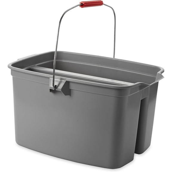 Double Compartment Cleaning Bucket 19 Quart Durable Plastic Bucket with Handle for Efficient Mopping Tasks