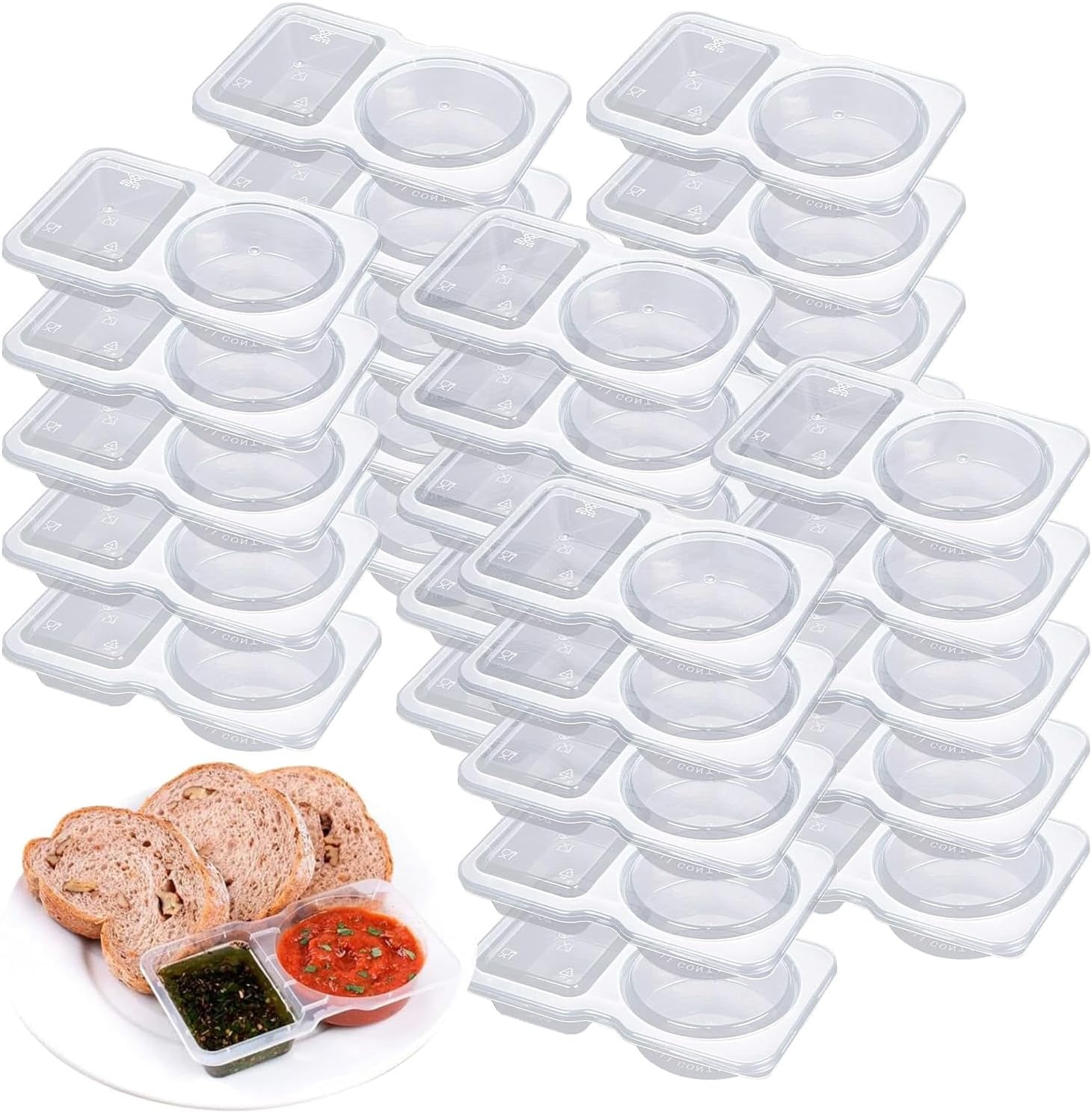 Double Compartment Condiment Container, 2025 New Double Compartment Condiment Container with