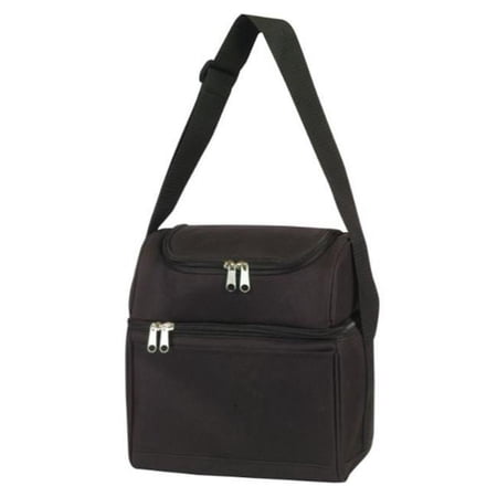 Double Compartment Cooler, Black - Case of 30