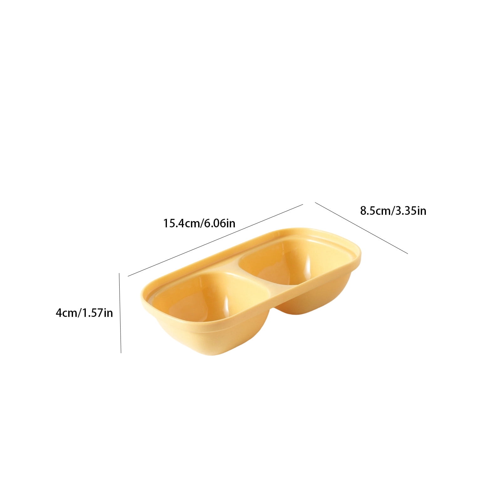 Double Compartment Dipping Bowl, Reusable Plastic Condiment Serving ...