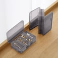 thumbnail image 1 of Double Compartment Jewelry Box with Lid | 10 Grid Clear Plastic Earring Organizer | Transparent Storage for Rings & Small Items | Portable Travel Case, 1 of 6