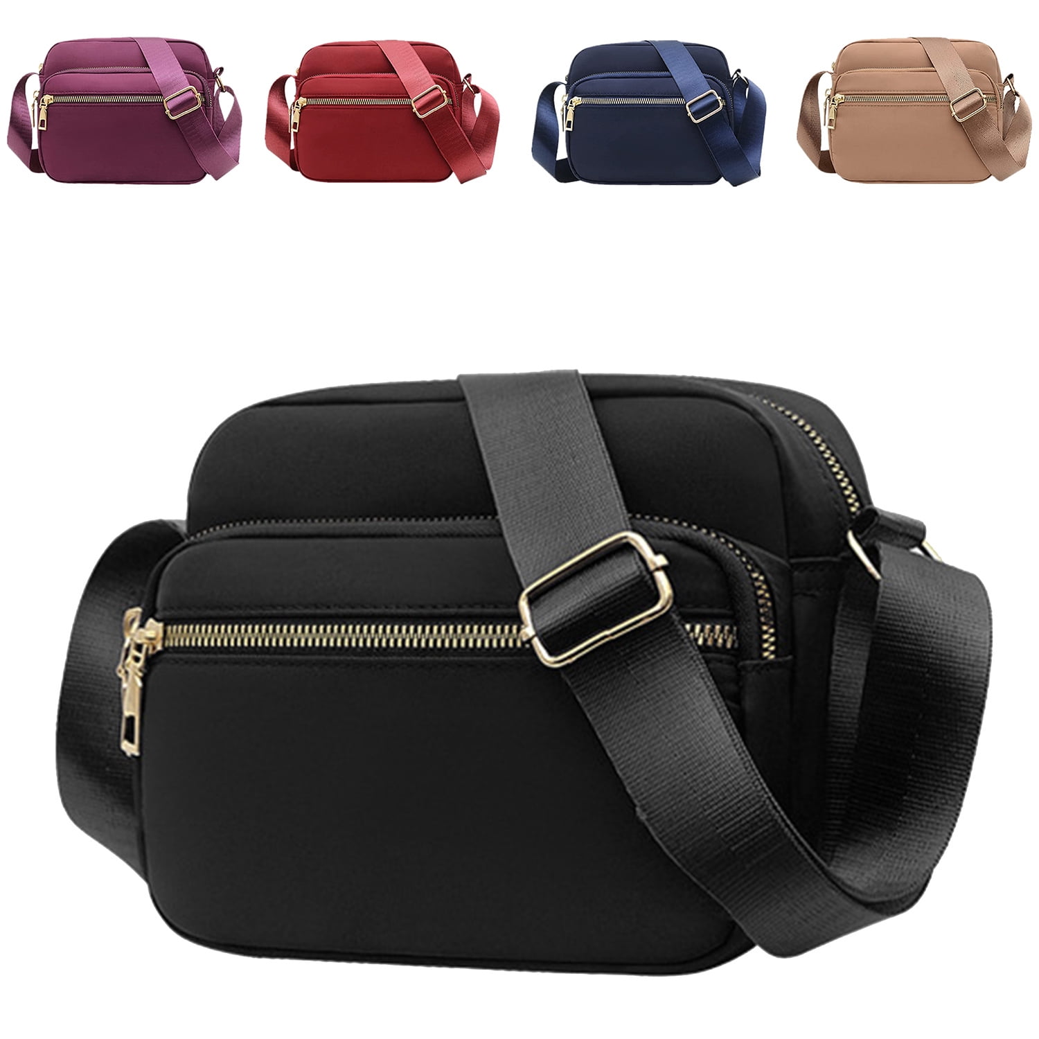 Double Compartment Multiple Pocket Crossbody Bag for Women and Teen Girls Stylish Shoulder Purse Black Walmart