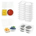 thumbnail image 1 of Double Compartment Reusable Prep Snack Containers With Lids，Mini And Go Packs 2 Compartments Container ，Disposable Clear Munch Mate Travelsnack Containers Sauce 3oz Containers For Lunch Box (50) C104, 1 of 3