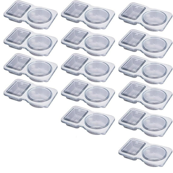 Double Compartment Seasoning Container With Lid, 35+ Pcs Clear Double-Compartment Containers For Takeout Sauces, Travel Snacks, And Food Storage, Reusable & Stackable For Kitchen