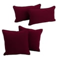 thumbnail image 1 of Double-Corded Solid Twill Throw Pillows with Inserts, Burgundy - Set of 4, 1 of 1