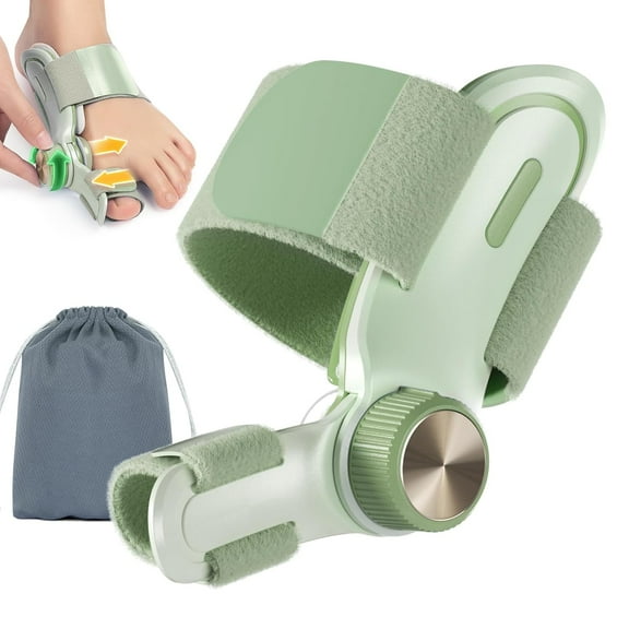 Double Correction Bunion Corrector for Women Men Big Toe, Adjustable Knob Toe Straightener, Bunion Splint Effective Pain Relief with 3 Different Angle Fixing Plates, Easy to Put On, 1PCS