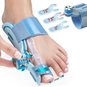 Double Correction Bunion Corrector for Women Men Big Toe, Adjustable Knob Toe Straightener, Bunion Splint Effective Pain Relief with 3 Different Angle Fixing Plates, Easy to Put On, 1PCS