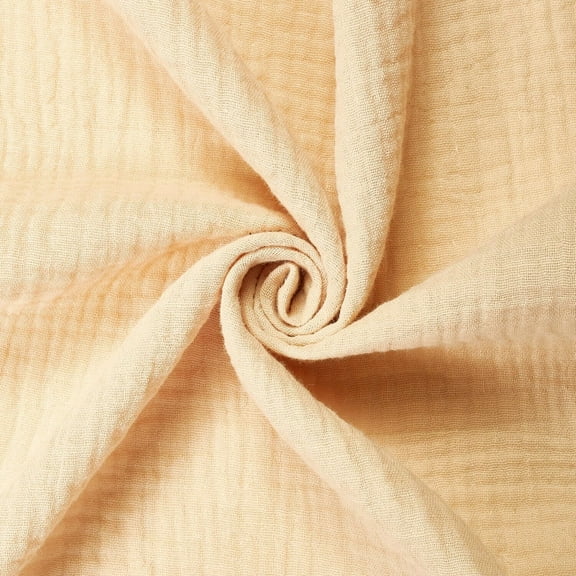 Double Cotton Gauze Hypoallergenic Lightweight Leno Crinkle Fabric By The Yard - For Sewing Apparel, Accessories, & Décor - Champagne (1 Yard)
