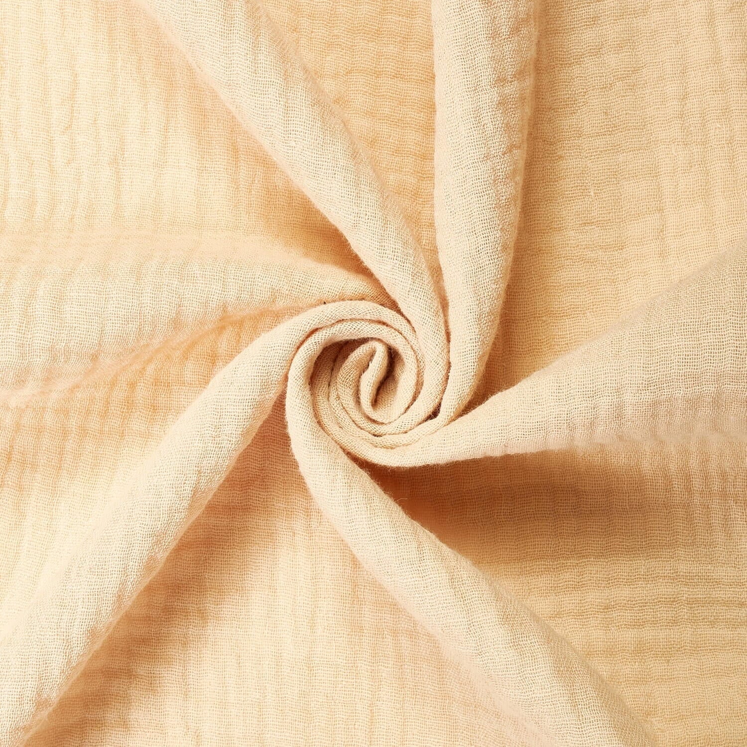 Double Cotton Gauze Hypoallergenic Lightweight Leno Crinkle Fabric By The Yard - For Sewing Apparel, Accessories, & Décor - Champagne (5 Yards)