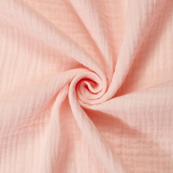 Double Cotton Gauze Hypoallergenic Lightweight Leno Crinkle Fabric By The Yard - For Sewing Apparel, Accessories, & Décor - Peach (10 Yards)