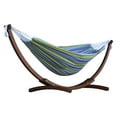 thumbnail image 1 of Double Cotton Hammock with Solid Pine Arc Stand - Oasis (8ft) (FSC Certified), 1 of 2