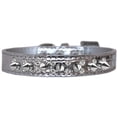 thumbnail image 1 of Dog, Puppy and Pet Designer Croc Collar, "Double Crystal  Silver Spikes", 1 of 11