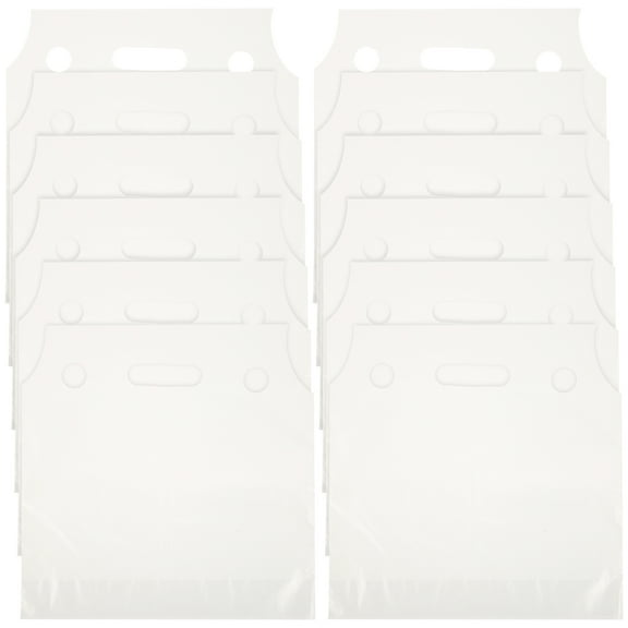 NIAIZEK Double Cup Handbags, White Hpde, Strong Handles, Beverage Storage, Tear-Resistant 100Pcs