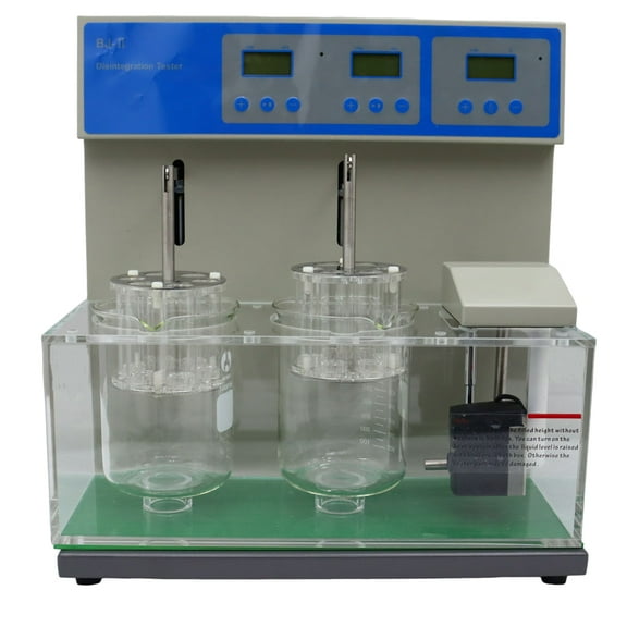 Double Cups Tablet Disintegration Tester Lab Disintegration Time Limit Tester 110V 30~31Times/min with Time and Temperature Control