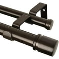 thumbnail image 1 of Double Curtain Rod 36 to 72 Inch,  1 Inch Heavy Duty Curtain Rods for Windows, Telescoping Double Drapery Rod with Simple Cap Finials, Bronze, 1 of 14