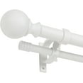 thumbnail image 1 of Double Curtain Rod 72-144", Double Drapery Rod with Round & Barrel Finials, White Window Curtain Rod, 1-Inch Front and 5/8 Inch Diameter Back Decorative Curtain Rods, 1 of 12