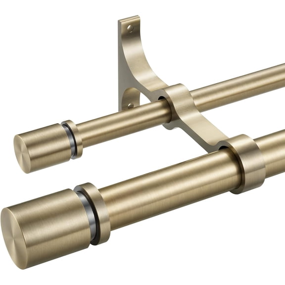 Double Curtain Rod 72 to 144 Inch,1 Inch Heavy Duty Rods for Windows with Solid Aluminum Cylindrical Finials and Bracket,1 Front 5/8 Back Telescoping Drapery Rod,Antique Bronze