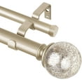 thumbnail image 1 of Double Curtain Rod 72 to 144 Inches(6-12 Feet) Champagne Gold Curtain Rods for Windows 66 to 120 Inches, 7/8 Inch Heavy Duty Drapery Rod with Crackle Glass Finials, 1 of 8